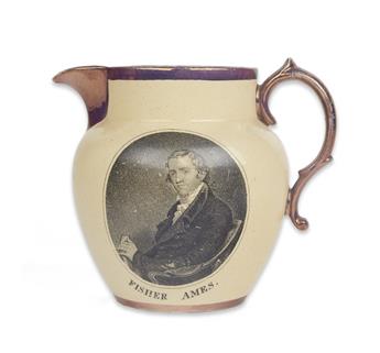 (WASHINGTON, GEORGE.) Pitcher depicting notable Federalist Congressman Fisher Ames.